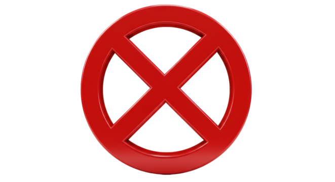 Isolated Red Prohibition Sign, Forbidden Symbol