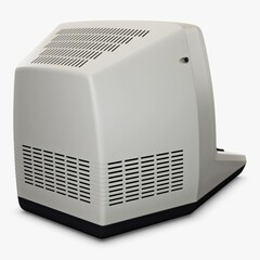 Illustration 3D Personal Retro Computer with Vintage Electronic Setup