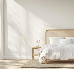 Bright White Minimalist Bedroom Interior Design With Wooden Floor And Sunlight Lighting Ideas Interior Design Ideas Inspirational Ideas Home Decor Cozy Room Style Inspiration Aesthetic Rooms Bedroom