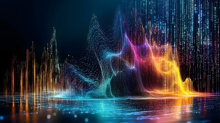 Captivating cybernetic data visualization showcasing the future of technology