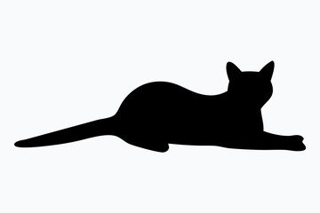Cat vector icon, cat silhouette, cat Vector illustration, Isolated on White Background