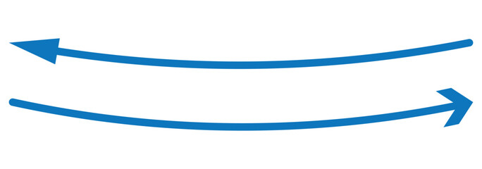 Fototapeta premium A long double-headed red arrow – Straight thin line arrow isolated on transparent background