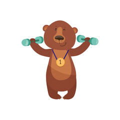 Bear Lifting Weights