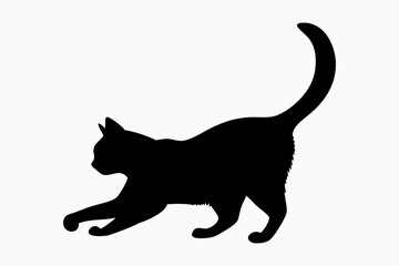 Cat vector icon, cat silhouette, cat Vector illustration, Isolated on White Background