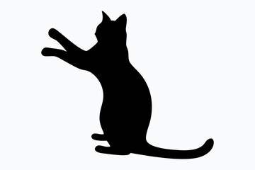 Cat vector icon, cat silhouette, cat Vector illustration, Isolated on White Background