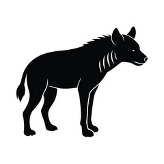 Hyena Silhouette Vector Art and Minimalist Black Hyena Illustration Design