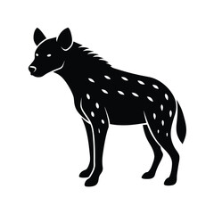 Hyena Silhouette Vector Art and Minimalist Black Hyena Illustration Design