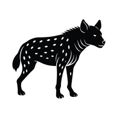 Hyena Silhouette Vector Art and Minimalist Black Hyena Illustration Design