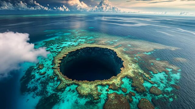 Discover the Mystique of the Great Blue Hole, An Aerial Journey to the Deep