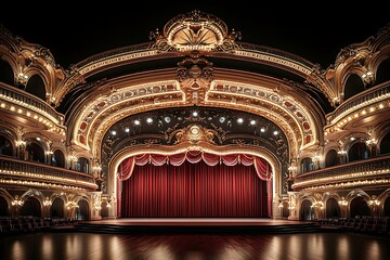 Obraz premium Grand theatre stage, night