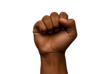 Isolated Fist Hand Gesture Pumping in the Air