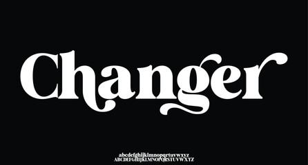 Changer, elegant modern alphabet letters font logo. logo alphabet. Minimal modern urban fonts for logo, brand etc. Typography typeface uppercase lowercase and number. vector illustration
