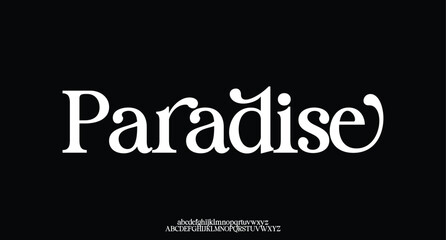 Paradise, elegant modern alphabet letters font logo. logo alphabet. Minimal modern urban fonts for logo, brand etc. Typography typeface uppercase lowercase and number. vector illustration
