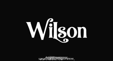 Wilson, elegant modern alphabet letters font logo. logo alphabet. Minimal modern urban fonts for logo, brand etc. Typography typeface uppercase lowercase and number. vector illustration
