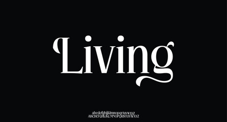 Living, elegant modern alphabet letters font logo. logo alphabet. Minimal modern urban fonts for logo, brand etc. Typography typeface uppercase lowercase and number. vector illustration
