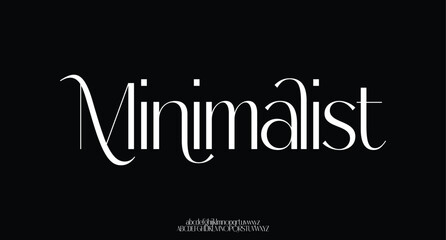 Minimalist, elegant modern alphabet letters font logo. logo alphabet. Minimal modern urban fonts for logo, brand etc. Typography typeface uppercase lowercase and number. vector illustration
