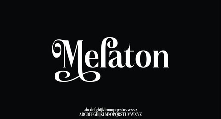 Melaton, elegant modern alphabet letters font logo. logo alphabet. Minimal modern urban fonts for logo, brand etc. Typography typeface uppercase lowercase and number. vector illustration
