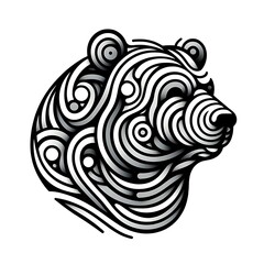 Abstract bear head illustration.