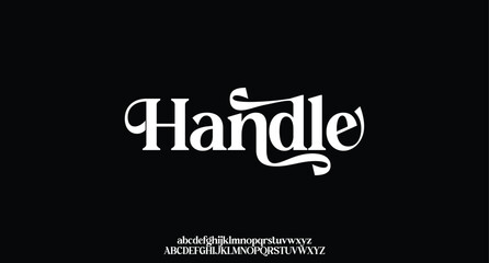 Handle, elegant modern alphabet letters font logo. logo alphabet. Minimal modern urban fonts for logo, brand etc. Typography typeface uppercase lowercase and number. vector illustration
