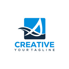 letter a company logo design