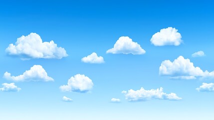 A bright and expansive blue sky with only a few scattered clouds, offering a perfect, clear view of the open sky above.