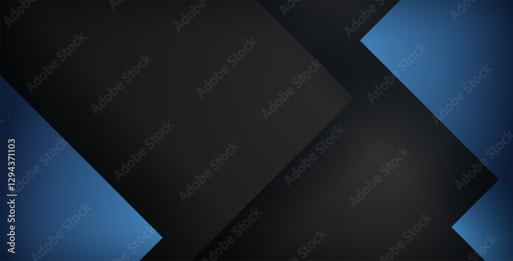 Wall mural blue geometric triangle vector background overlap layer on black space for text and background desig