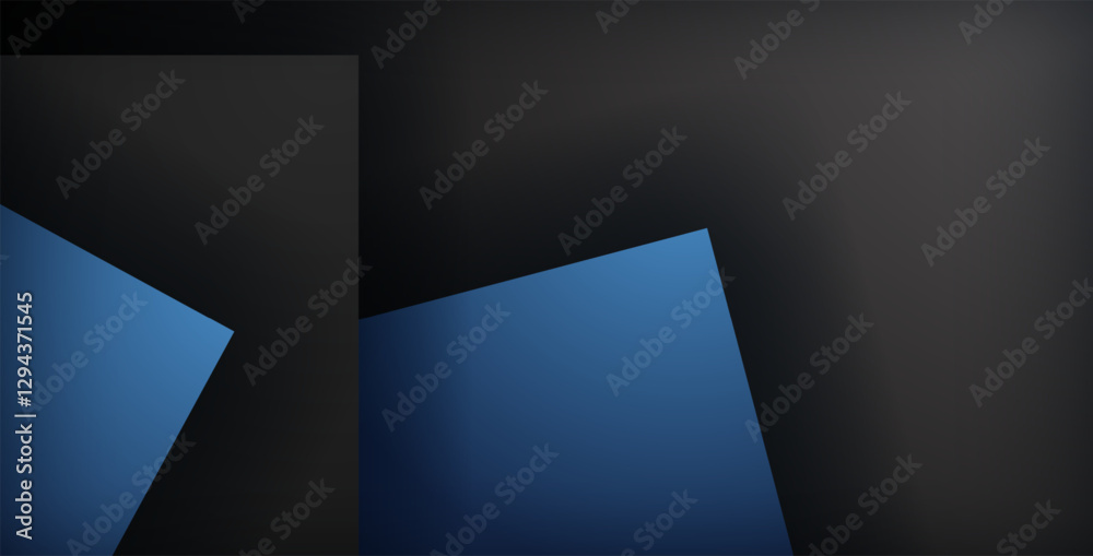 Wall mural blue geometric triangle vector background overlap layer on black space for text and background desig