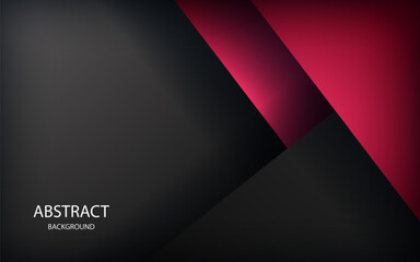 Obraz premium Red geometric triangle vector background overlap layer on black space for text and background design Eps10 vector
