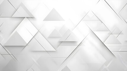 White Abstract 3D Geometric Triangle Background