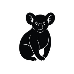 Koala Silhouette Vector Art Illustration and Koala Minimalist Black Design