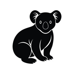 Koala Silhouette Vector Art Illustration and Koala Minimalist Black Design