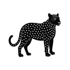 Leopard Silhouette Vector Art Illustration | Minimalist Black Leopard Design