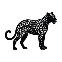 Leopard Silhouette Vector Art Illustration | Minimalist Black Leopard Design
