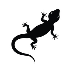 Lizard Silhouette Vector Art Illustration | Minimalist Black Color Lizard Design
