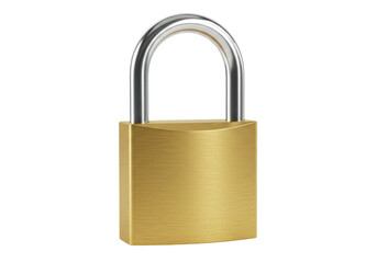 Naklejka premium Isolated Golden Padlock with Silver Shackle, Symbolizing Security and Protection