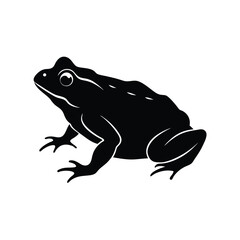 Toad Silhouette Vector Art Illustration and Toad Minimalist Black Color Design