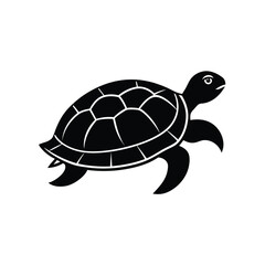 Turtle Silhouette Vector Art Illustration | Minimalist Turtle Black Color Design