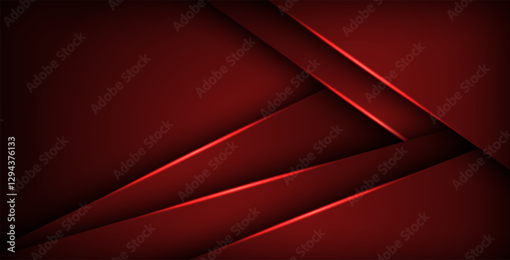Wall mural red geometric triangle vector background overlap layer on black space for text and background design