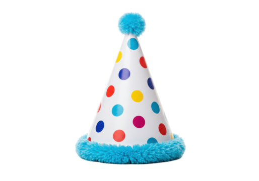 Isolated Festive Polka Dot Party Hat - Powered by Adobe