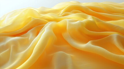 Fototapeta premium Soft, yellow fabric draped, studio shot