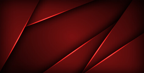 Obraz premium red geometric triangle vector background overlap layer on black space for text and background design. eps10 vector