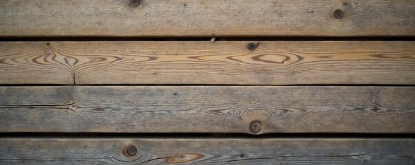 Fototapeta premium Close-up of weathered wooden planks with visible texture and cracks, detail, rugged