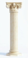 A simple 3D illustration of a simple cream-colored Roman column, on a white background