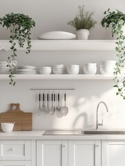 White Kitchen Cabinets and Shelves