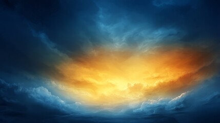 Obraz premium Vibrant sunset sky, a breathtaking blend of orange and blue sunset