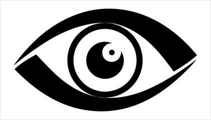 Abstract Eye Symbol - Minimalist Black and White Vector Design
