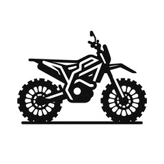 Obraz premium Side view of a black and white graphic of an electric motocross bike.