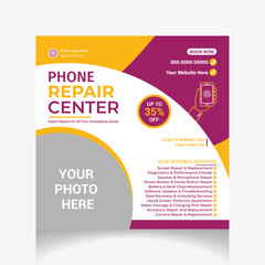 Professional Phone Repair Center social media post  design template