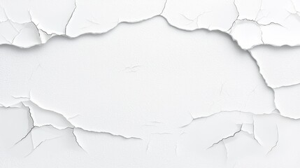 Obraz premium Textured white wall with cracks, closeup of distressed and weathered surface for vintage backgrounds