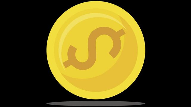 vector illustration of an spinning dolar coins